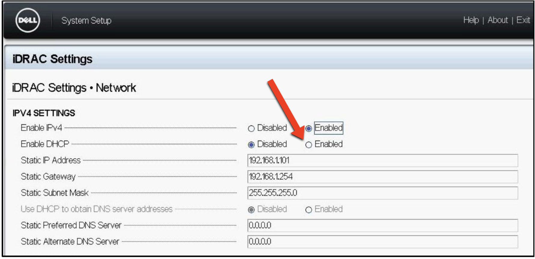 iDRAC 8 DHCP Enable